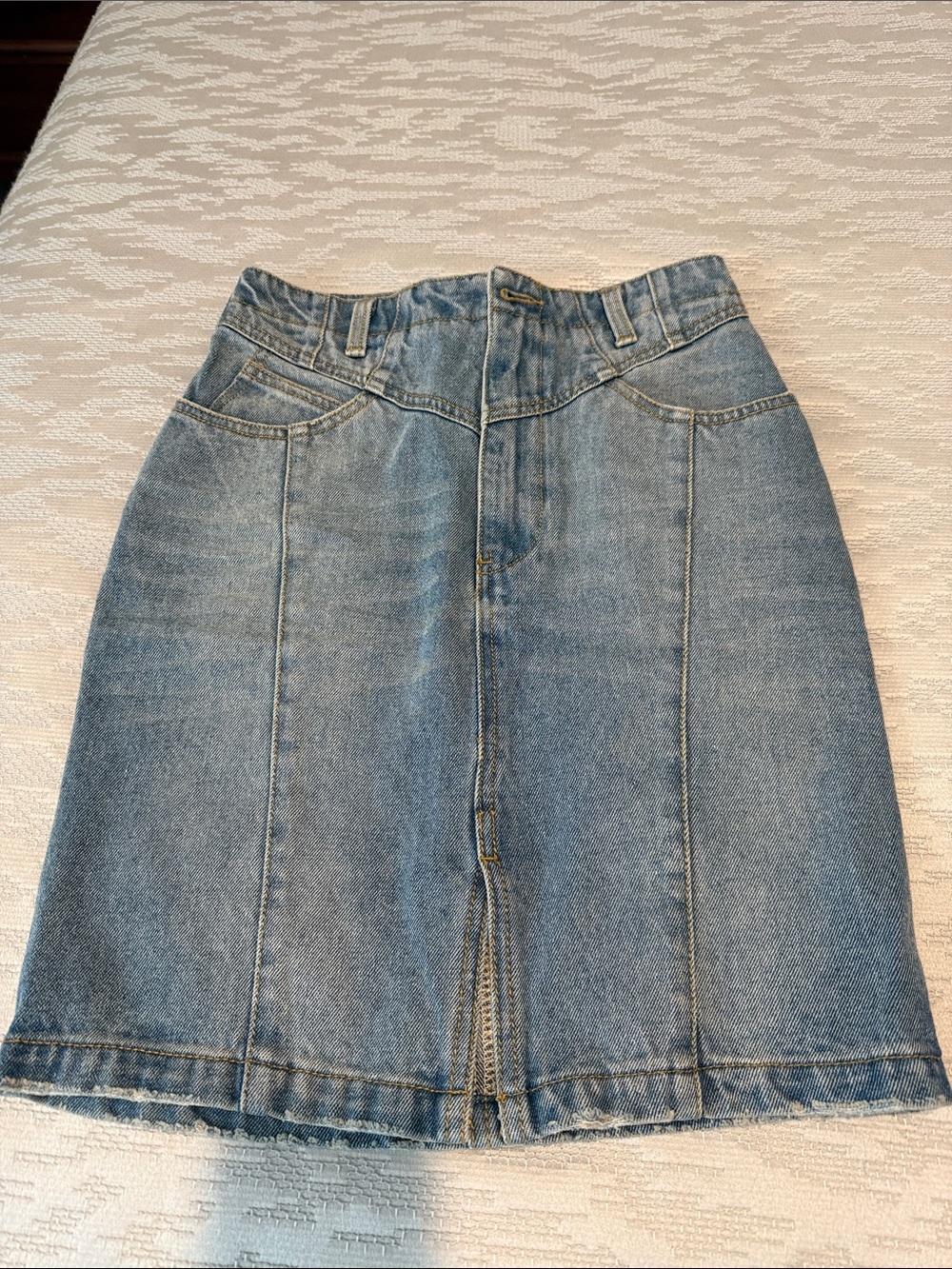 MINKPINK Light Blue Denim Pencil Skirt